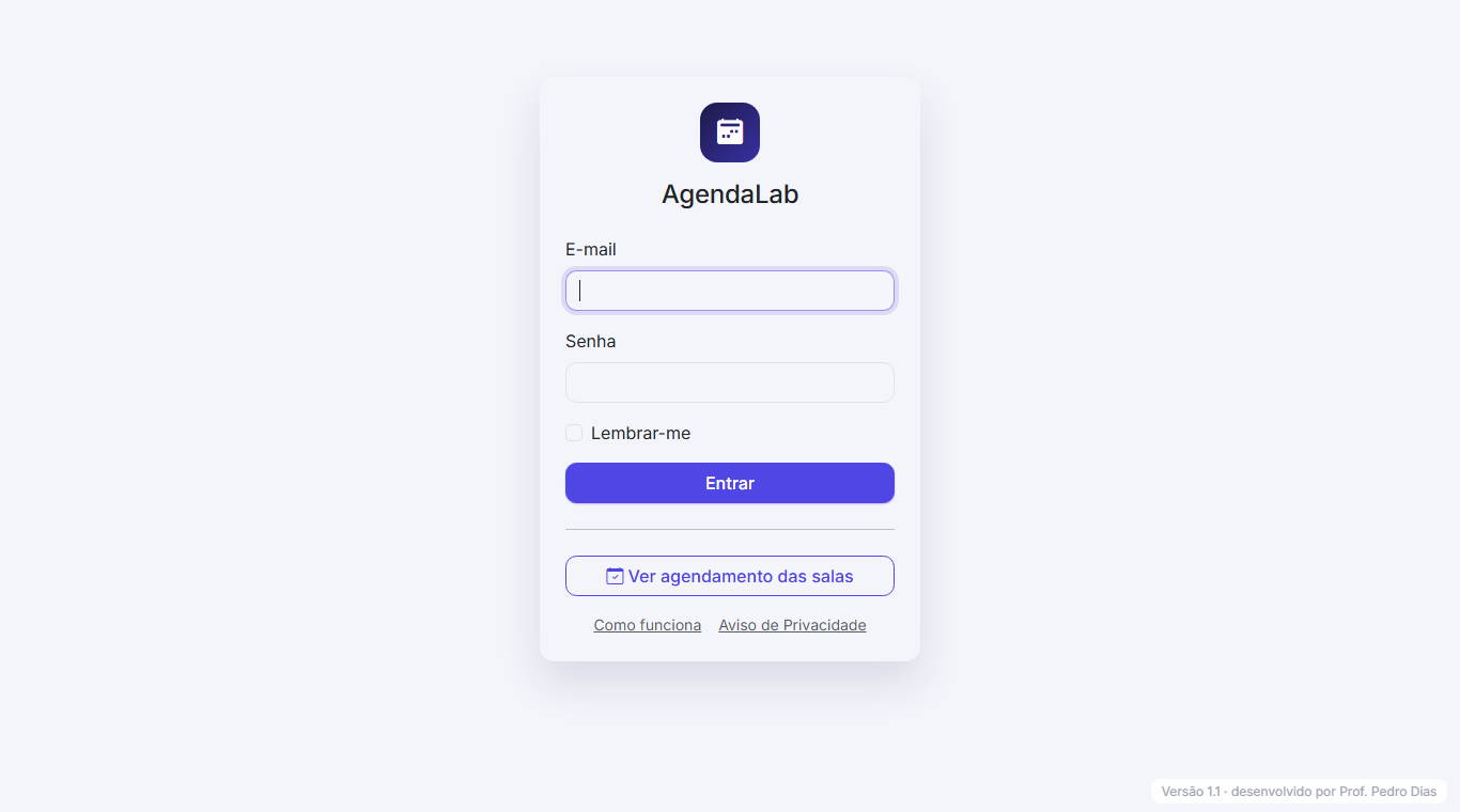 Tela de login do AgendaLab